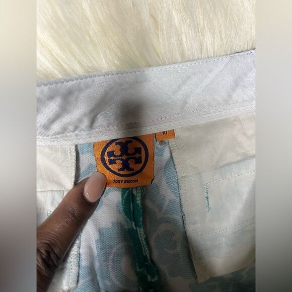 TORY BURCH Gabriel Shorts Viridian Green Captiva sz 10 - Picture 5 of 12